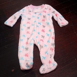 Soft girl's baby footie sleeper